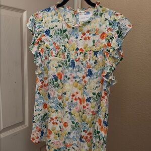 Dear John Cream Ruffled Blouse